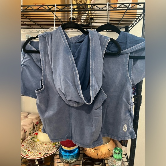 FREE PEOPLE Hot Shot Hooded Tank Set - Washed Blue, Various Sizes NWT - Picture 6 of 10